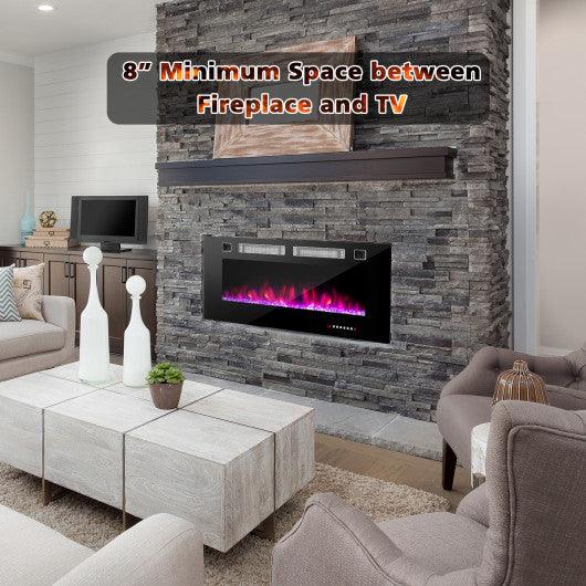 42 Inch Ultra-Thin Electric Fireplace with Decorative Crystals and Smart APP Control-42 inch at Set Shop and Smile