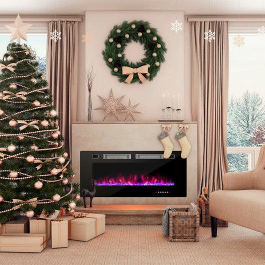 42 Inch Ultra-Thin Electric Fireplace with Decorative Crystals and Smart APP Control-42 inch at Set Shop and Smile
