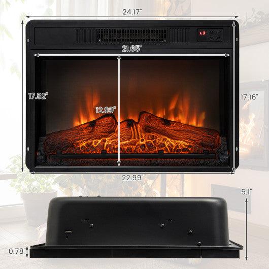 18/23 Inch Electric Fireplace Inserted with Adjustable LED Flame-22.5 inches at Set Shop and Smile