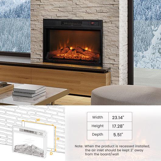 18/23 Inch Electric Fireplace Inserted with Adjustable LED Flame-22.5 inches at Set Shop and Smile