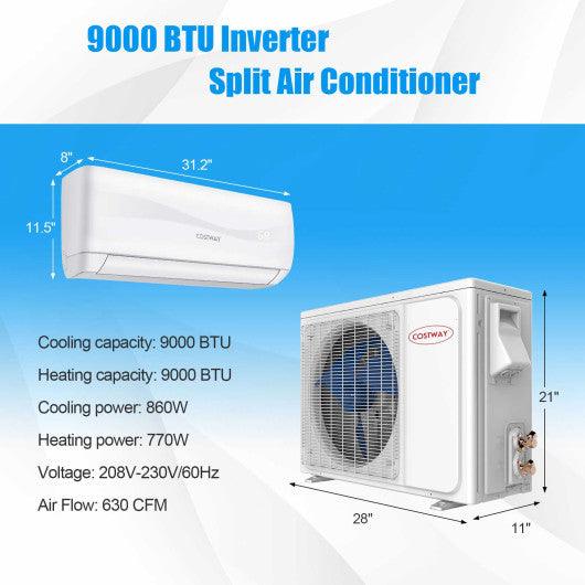 9000 BTU 17 SEER2 208-230V Ductless Mini Split Air Conditioner and Heater at Set Shop and Smile