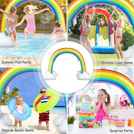 Inflatable Rainbow Sprinkler Backyard Games Outside Water Toy Yard at Set Shop and Smile