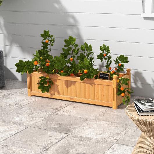 Wooden Rectangular Garden Bed with Drainage System-Natural at Set Shop and Smile