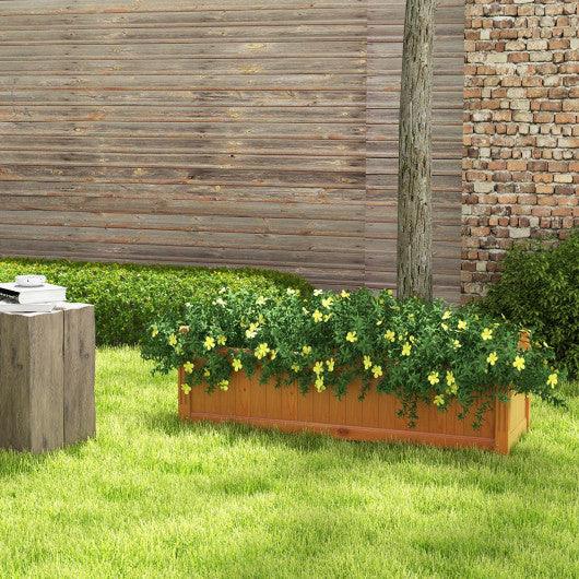 Wooden Rectangular Garden Bed with Drainage System-Natural at Set Shop and Smile