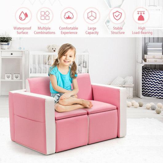 Multi-functional Kids Sofa Table Chair Set-Pink at Set Shop and Smile