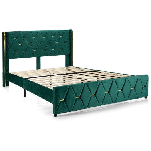 Queen/Full Size Upholstered Platform Bed Frame with Adjustable Headboard-Full Size at Set Shop and Smile
