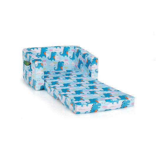 2-in-1 Convertible Kids Sofa with Velvet Fabric-Light Blue at Set Shop and Smile