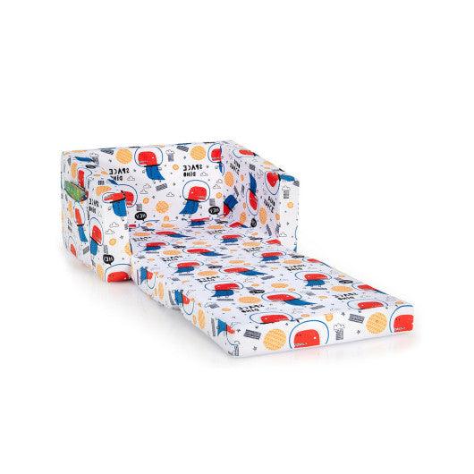 2-in-1 Convertible Kids Sofa with Velvet Fabric-White at Set Shop and Smile