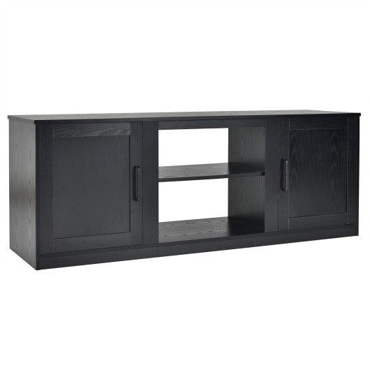 58 Inch TV Stand with 1500W Faux Fireplace for TVs up to 65 Inch-Black at Set Shop and Smile