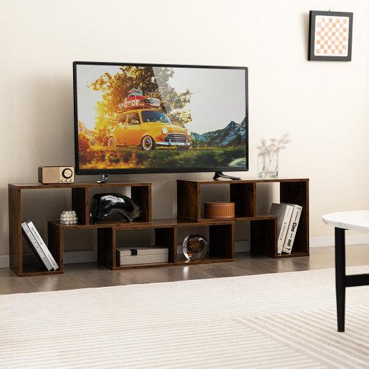 3 Pieces Console TV Stand for TVs up to 65 Inch with Shelves-Brown at Set Shop and Smile