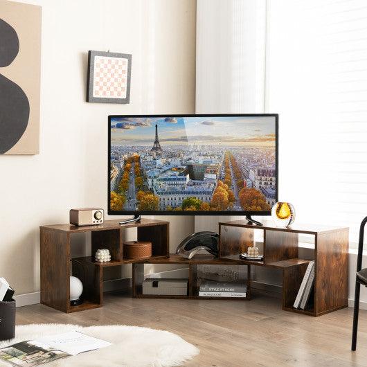 3 Pieces Console TV Stand for TVs up to 65 Inch with Shelves-Brown at Set Shop and Smile