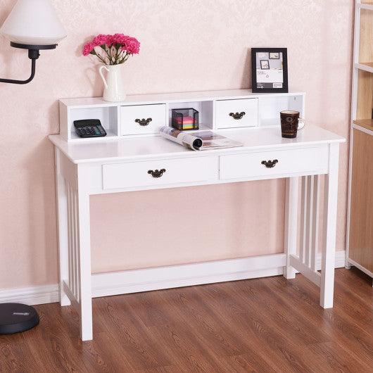 Home Office Writing Desk with 4 Drawer Computer Study Table at Set Shop and Smile