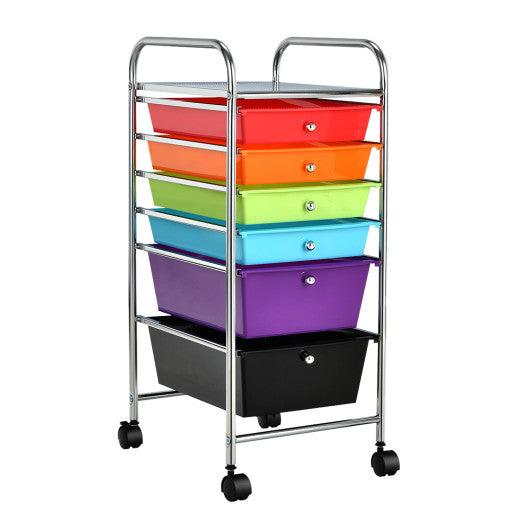 6 Drawers Rolling Storage Cart Organizer-Multicolor at Set Shop and Smile