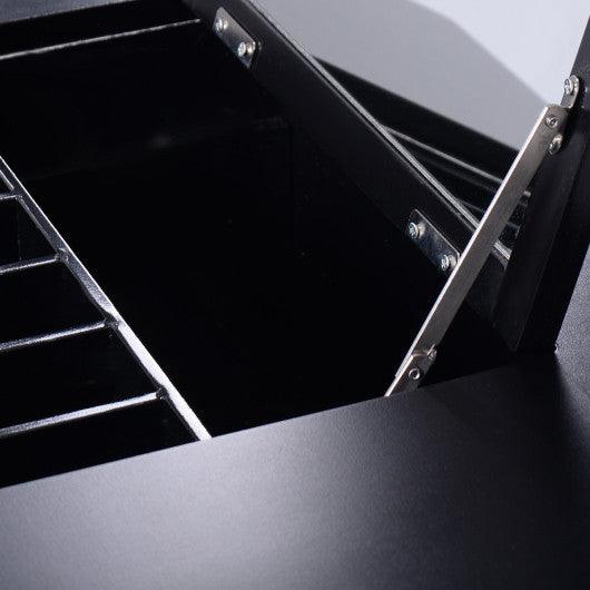 Vanity Makeup Dressing Table Set with Flip Top Mirror and Cushioned Stool-Black at Set Shop and Smile