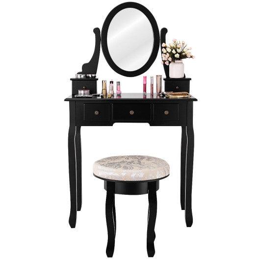 Vanity Makeup Table Set Bedroom Furniture with Padded Stool at Set Shop and Smile