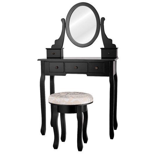 Vanity Makeup Table Set Bedroom Furniture with Padded Stool at Set Shop and Smile