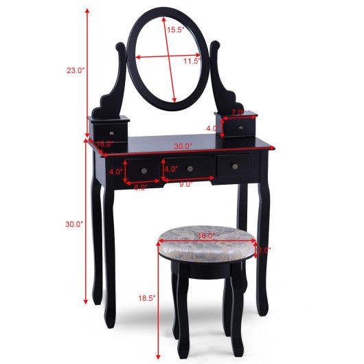 Vanity Makeup Table Set Bedroom Furniture with Padded Stool at Set Shop and Smile