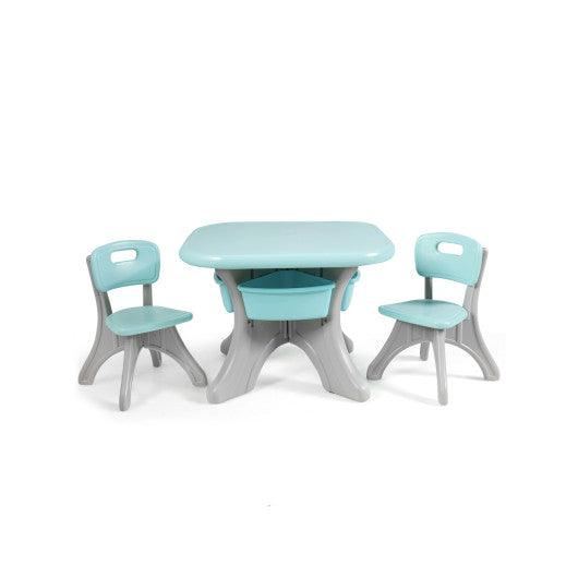 Children Kids Activity Table & Chair Set Play Furniture W/Storage-Blue at Set Shop and Smile