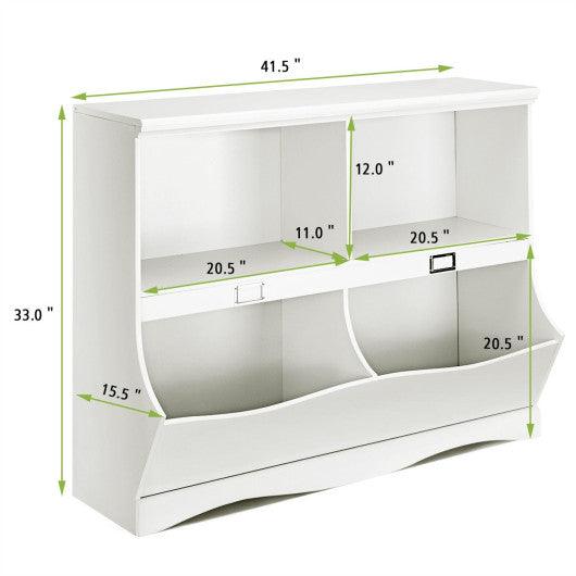 Kids Storage Unit Baby Toy Organizer Children Bookshelf Bookcase-White at Set Shop and Smile