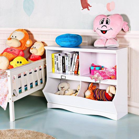 Kids Storage Unit Baby Toy Organizer Children Bookshelf Bookcase-White at Set Shop and Smile