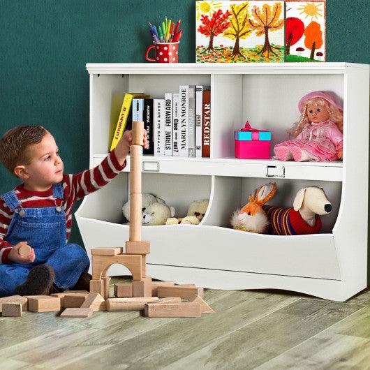 Kids Storage Unit Baby Toy Organizer Children Bookshelf Bookcase-White at Set Shop and Smile