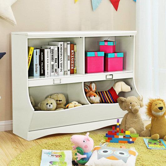 Kids Storage Unit Baby Toy Organizer Children Bookshelf Bookcase-White at Set Shop and Smile