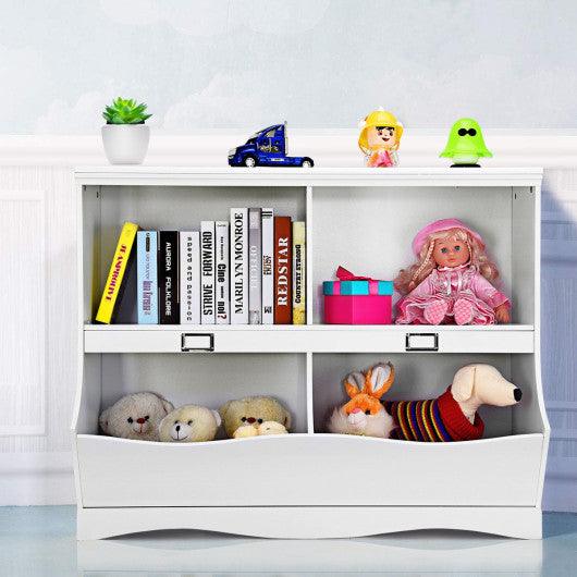 Kids Storage Unit Baby Toy Organizer Children Bookshelf Bookcase-White at Set Shop and Smile