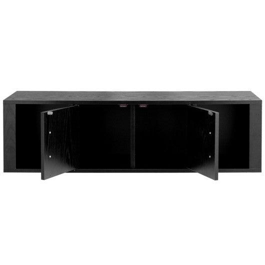 Wall Mounted Floating 2 Door Desk Hutch Storage Shelves at Set Shop and Smile