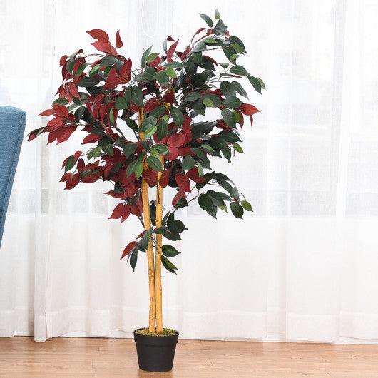 4 Feet Tall Artificial Ficus Tree with Nursery Pot at Set Shop and Smile