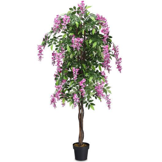 6-Feet Artificial Wisteria Silk Indoor-Outdoor Tree at Set Shop and Smile