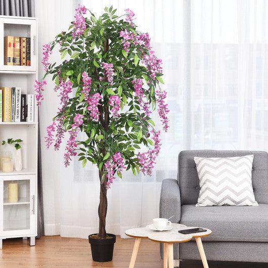 6-Feet Artificial Wisteria Silk Indoor-Outdoor Tree at Set Shop and Smile