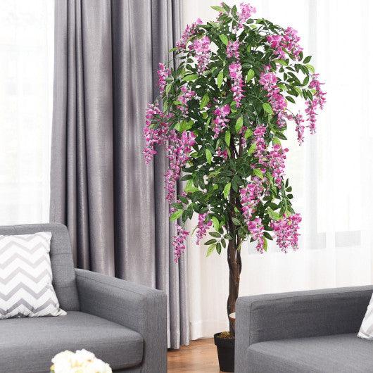 6-Feet Artificial Wisteria Silk Indoor-Outdoor Tree at Set Shop and Smile