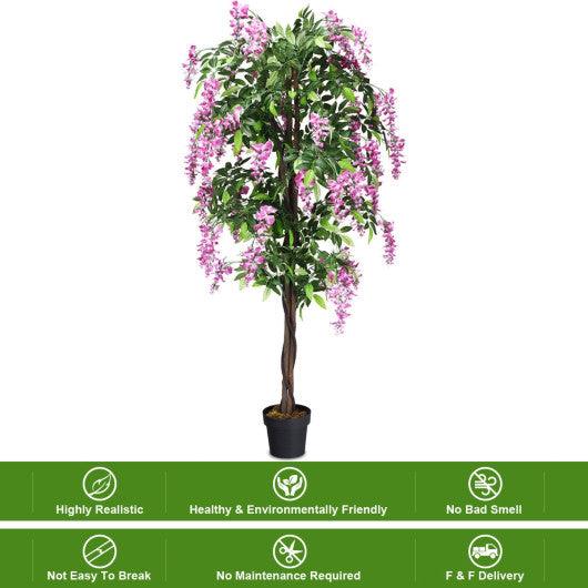 6-Feet Artificial Wisteria Silk Indoor-Outdoor Tree at Set Shop and Smile