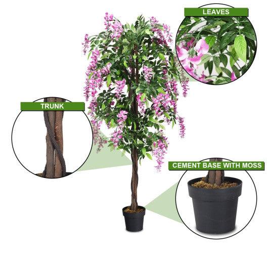 6-Feet Artificial Wisteria Silk Indoor-Outdoor Tree at Set Shop and Smile