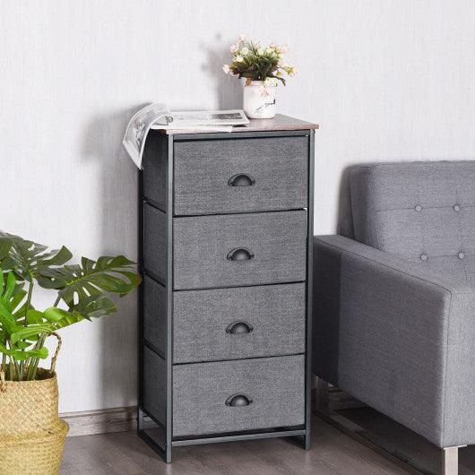 Chest Storage Tower Side Table Display Storage with 4 Drawers-Black at Set Shop and Smile