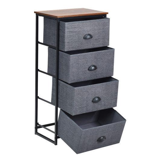 Chest Storage Tower Side Table Display Storage with 4 Drawers-Black at Set Shop and Smile