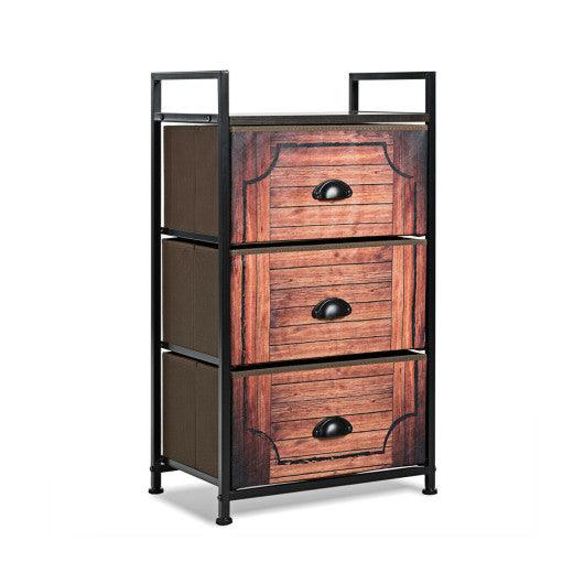 Industrial 3-Layers Fabric Dresser with Fabric Drawers and Steel Frame at Set Shop and Smile