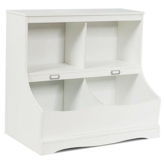 Kids Floor Cabinet Multi-Functional Bookcase -White at Set Shop and Smile
