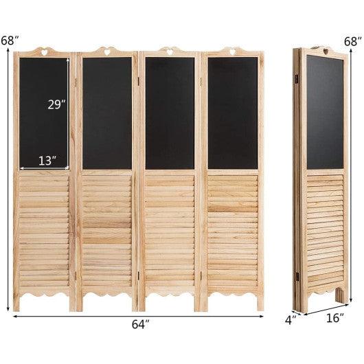 4-Panel Folding Privacy Room Divider Screen with Chalkboard at Set Shop and Smile