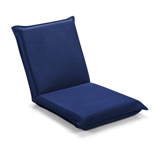 Adjustable 6 positions Folding Lazy Man Sofa Chair Floor Chair-Navy at Set Shop and Smile