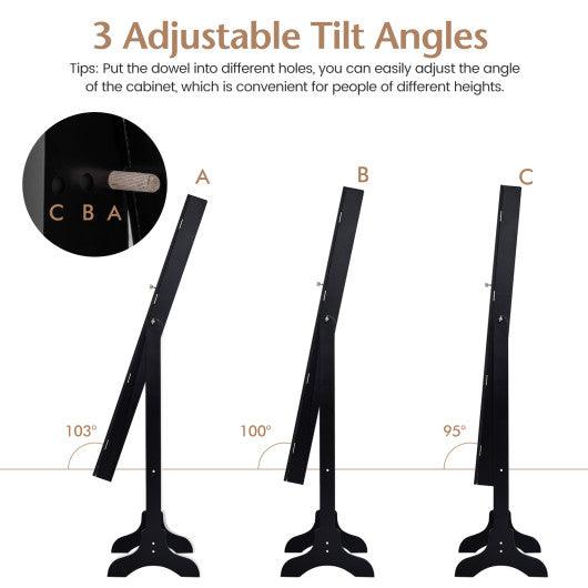 Mirrored Standing Jewelry Cabinet Storage Box-Black at Set Shop and Smile