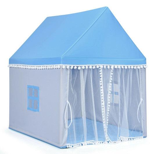 Kids Play Tent Large Playhouse Children Play Castle Fairy Tent Gift with Mat-Blue at Set Shop and Smile