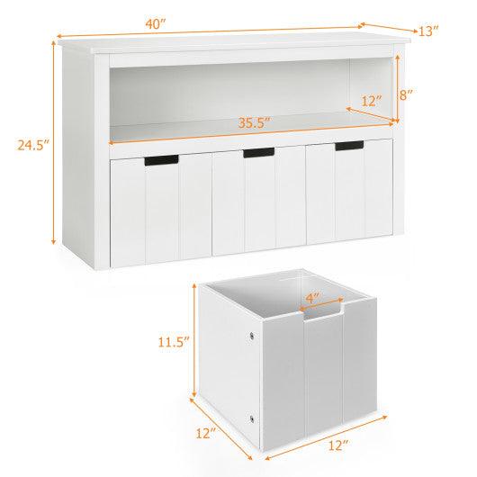 Kid Toy Storage Cabinet 3 Drawer Chest with Wheels Large Storage Cube Shelf at Set Shop and Smile