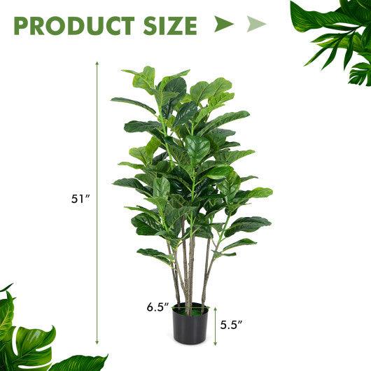 51 Inch 2-Pack Artificial Fiddle Leaf Fig Tree for Indoor and Outdoor at Set Shop and Smile