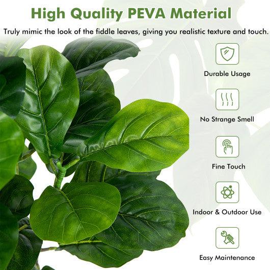 51 Inch 2-Pack Artificial Fiddle Leaf Fig Tree for Indoor and Outdoor at Set Shop and Smile