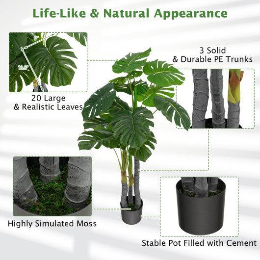 4 Feet Artificial Tree Artificial Monstera Palm Tree Fake Plant at Set Shop and Smile