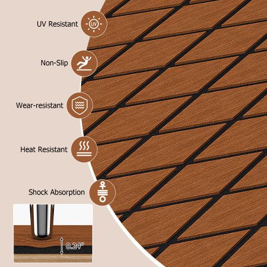 EVA Foam Boat Decking Sheet with Diamond Shape for Boat Surfboard-Brown at Set Shop and Smile