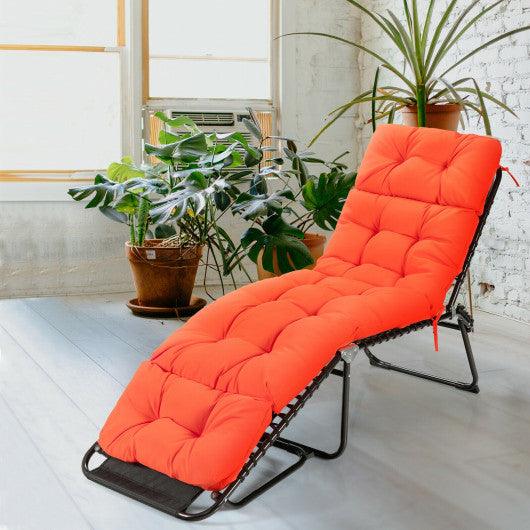 Outdoor Lounge Chaise Cushion with String Ties for Garden Poolside-Orange at Set Shop and Smile