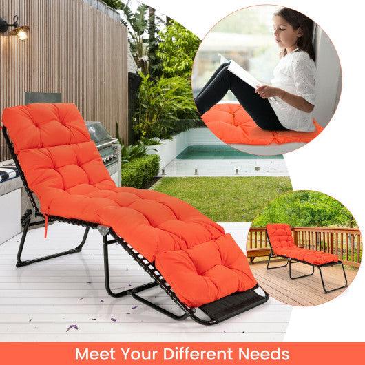 Outdoor Lounge Chaise Cushion with String Ties for Garden Poolside-Orange at Set Shop and Smile
