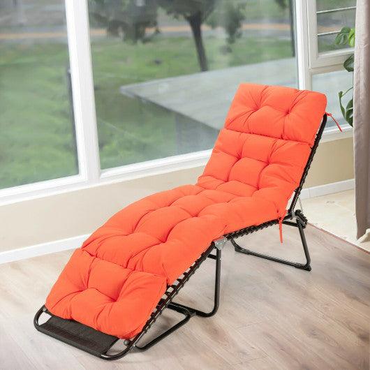 Outdoor Lounge Chaise Cushion with String Ties for Garden Poolside-Orange at Set Shop and Smile